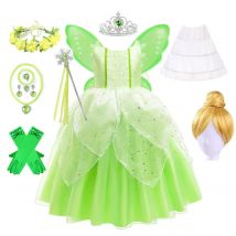 Kleine Mädchen Fee Kostüm für Prinzessin Basteln Glocke Kleid Elf Flügel Stirnband Zauberstab Kleinkind Phantasie Wald Geburtstag Party Kleider