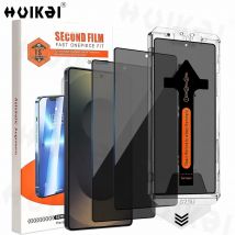 2 sztuki szkła hartowanego z filtrem prywatności do Samsung Galaxy S25 Ultra S25 S24, automatyczne usuwanie kurzu, bez pęcherzyków, powłoka HD