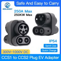 CCS1 auf CCS2 EV-Ladegerät-Adapter, 250 A EV CCS1 DC auf CCS2 Elektrofahrzeug-Ladegerät, schneller Ev-Ladeadapter