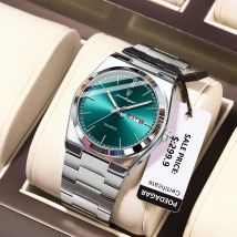 POEDAGAR Orologio da polso da uomo sportivo al quarzo di lusso Impermeabile luminoso Data Settimana Orologi da uomo Orologio da uomo in acciaio inossidabile Reloj maschile + scatola