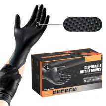 8Mil schwarze Nitril-Handschuhe, Einweg-Handschuhe aus super Duty, diamantstrukturierte Sicherheitsschutz-Arbeitshandschuhe, Automechaniker-Industriehandschuhe