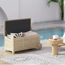 Scatola da giardino Outsunny da 185 L, scatola da giardino impermeabile con rullo in legno