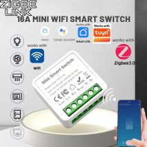 Tuya 16A Mini Wifi / ZigBee 3.0 Smart Switch Smart Home Interruttori della luce fai da te Modulo Controllo a 2 vie Controllo vocale Alexa Alice Google