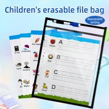 Alphabet-Übungsbrett für Kinder, Alter 5–8, 26 Buchstaben, Kopieren und Lernen, Aufklärung, wiederverwendbarer löschbarer Stift, zufällige Farbe