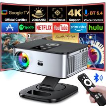 Proiettore HORLAT Google TV 40000 Lumen con Controllo Vocale Bluetooth, Autofocus, Android 11, WiFi 6, 4K UHD per Home Theater