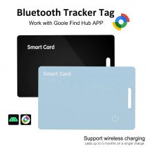 Android Slim Wallet Tracker Card Rechargeable Luggage Tracker Tag Works with Google Find Hub App (Android Only), Wireless Charge