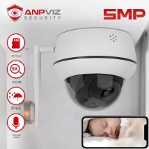 Anpviz 5MP PTZ Wifi Telecamera IP Esterna Zoom 5X Telecamera CCTV di Sicurezza Wireless Audio Bidirezionale Microfono-Altoparlante IR 30m IP66 CamHi H.265