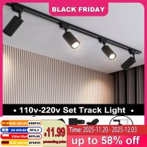 110v 220v Set Luce da Binario Spot di Illuminazione COB Lampada da Binario a LED 12/20/30/40W Faretto da Soil Rail per la Decorazione del Negozio di Casa apparecchio per interni