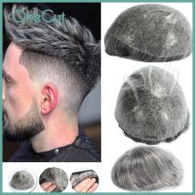 Männer Toupet Injektion I SKIN Voll PU 0,12-0,14 cm Männliche Männer Kapillarprothese 100 % indisches Echthaar Ersatzsysteme Einheiten