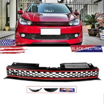 FOR VW GOLF MK6 09-13 BADGELESS GTI STYLE HONEYCOMB FRONT RADIATOR BUMPER GRILLE