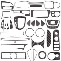 Für Seat Leon 2008-2012 Schwarz Carbon Fiber Innen Kit Dashboard Konsole Getriebe Shift Panel Dekoration Abdeckung Trim Aufkleber