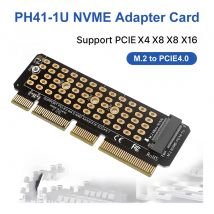 PH41-1U NVME-Adapterkarte M.2 NVME zu PCI-E4.0 x4 x8 x8 x16 HDD-Konverter mit Kühlkörper, unterstützt 1U-Server