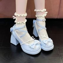 Frauen Plattform Lolita Schuhe Bogen Mary Janes Schuhe Party High Heels Trend Kawaii Lederschuhe Spitze Mode Chunky Heeled Pumps schuhe damen pumpen plateau schuhe lolita shoes heels damen schuhe