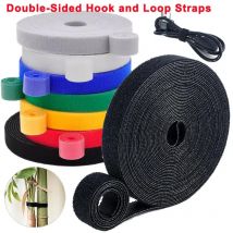 5 metrów/rolka dwustronne paski z haczykami i pętelkami samozaciskowe zapięcie opaski kablowe regulowany organizer do przewodów krawat 10/20/30/50mm szerokości