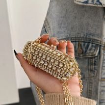 Mini-Abendtaschen für Damen, 2025, neue Mode, Diamanten, Umhängetasche, Damen, luxuriös, niedliche Kette, Party, Lippenstift, Umhängetasche, Damen