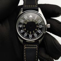 40 mm NH35-Gehäuse und Zifferblatt-Set mit Lederarmband, Luftfahrt-Themen-Armbanduhr-Montagezubehör für Pilot-Ersatzteile