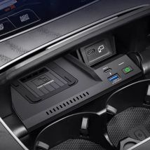  Auto-Wireless-Ladegerät 15 W Schnellladegerät Ladehalter Ladepad für Mercedes Benz W213 W214 E200 E260 E300 E350 E-Klasse