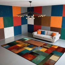 Alfombra geométrica para sala de estar, dormitorio, alfombras ligeras de lujo para decoración del hogar, alfombras personalizadas antideslizantes abstractas para sofá
