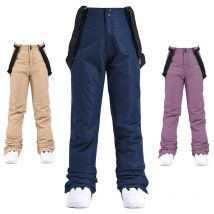 New Winter Pant High Quality Men Thick Warm Skiing Pants Windproof Waterproof Suspender Trouser Snow Snowboard Plus Size Pants
