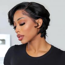 Parrucca frontale in pizzo per capelli umani 13X4 Colore naturale Parrucche brasiliane per capelli umani Parrucche economiche in vendita Parrucche taglio pixie per capelli umani
