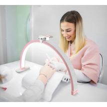 Fosoto Nuova lampada per unghie da tavolo da 30 pollici con diamante 40W Rosa Bianco Nero LED Mezza luna per unghie Salon Tattoo