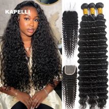 Burmese Curly Hair Bundles with Closure 4x4 13x4 Frontal Deep Wave Bundles Virgin Human Hair Vietnamese Raw Human Hair Extension