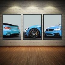 Trio Modern Sports estetica Wall Art M4 SuperCar HD Canvas Painting poster e stampe Home Bedroom Living Room Decoration