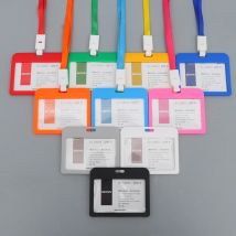 Porta carte d'identità in plastica PP 1PC Porta carte d'identità orizzontale verticale per studenti ID di credito Porta carte di credito Porta carte d'identità appeso al collo