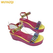 Wuyazqi hand gefertigte Sandalen für Frauen neue dicke Sohlen Damenschuhe modische diamant besetzte Freizeit schuhe