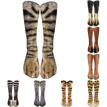 Unisex Lustige Druck Tier Pfote Sohle Socken Kawaii Nette Casual Glücklich Mode Rohr Sokken Für Männer Frauen Neuheit Geschenk Dropship