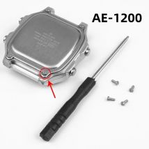 AE-1200 Uhrengehäuse-Rückabdeckungsschraube für Casio AE1200 AE-1200WH AE1300 Edelstahl-Kreuz der unteren Abdeckung, 4 Schrauben mit Werkzeug
