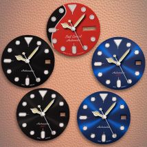 Heiße Verkäufe 28,5mm S Logo GMT Schwarzes Zifferblatt Grün Nachtleuchtend Geeignet für NH34/NH36/4R36 Uhrwerk uhr Modifikation Zubehör