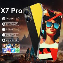 Brand New X7 Pro Smartphone 5G 7.3HD Doppia SIM Card 22G + 2TB Telefono cellulare 8000mAh Android Versione globale Telefoni cellulari Cellulari