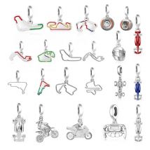 FC Jewelry Fit Original Brand Charms Bracelet 925 Silver Sports Racing Race Car Beads Pendant For Making Women Racer Berloque