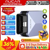 MUCAR BT200 Max Car OBD2 Strumento diagnostico Tutti i sistemi Diagnosi Scanner bidirezionale ELM 327 CANFD15 Reset Aggiornamento gratuito a vita