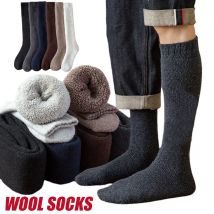 5 paia/calze invernali al ginocchio da uomo lana merino super spesse compressione calda asciugamano invernale calzini avvolgenti polpaccio spessi calzini altiEU38-46