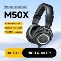 ATH-M50X Professional Studio Monitoring Headphones with 45mm Drivers for Clear Sound and Superior Isolation