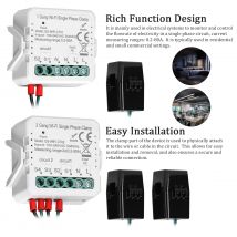 Tuya WiFi 2 Gang 80A Einphasenklemme Solar PV Energiezähler Bidirektionale Mobiltelefon APP Steuerung Stromwandler für Zuhause