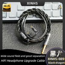 Xinhs 089 schwarzer Drache 5 Elemente Hifi-Kopfhörer-Upgrade-Kabel 0,78mm 2-poliges 4.4/3,5 symmetrisches Kabel für Kinera Pula Seeaudio