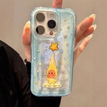 Meteor IND Blunt Blue Star Cartoon Doppelschicht-Handyhülle mit 3D-rotierenden Sternen für iPhone 11, 12, 13, 14, 15, 16 Pro Max