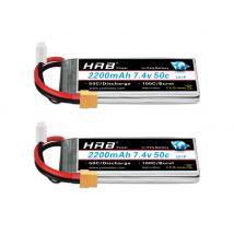 1/2pc HRB 7,4V 2200mah RC Batterie 2S Lipo Batterie 50C mit XT60 stecker für 1/14 1/16 RC Auto RC lkw Tanks 88*34*18mm RC DIY