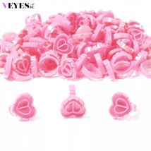 Veyellash disinfezione anello di colla tazza di estensione delle ciglia a forma di cuore 100 pezzi supporto per colla tazza di colla di plastica colorata per il trucco