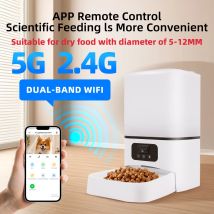 6L intelligenter automatischer Katzenfutterautomat mit Nachtsichtkamera, Trockenfutter, Video, Haustier, intelligente Sprachaufzeichnung, Futterautomat für Katzen und Hunde