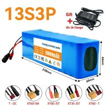 Pacco batteria agli ioni di litio 13S3P 48V 100000mAh 100Ah 1000W con BMS + caricabatterie 54,6V