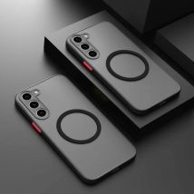 Neue Magsafe Wireless Charge Cover für Samsung Galaxy S20 S21 S22 S23 FE S24 Plus S24Ultra stoßfeste, matte, klare Rückseite