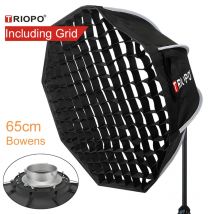 Triopo Softbox per foto Bowens da 65 cm con griglia a nido d'ape Scatola morbida per ombrellone ottagonale portatile per esterni per studio video Godox