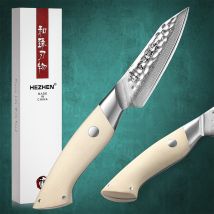 HEZHEN 3,5 Zoll Schälmesser Damaststahl Küchenmesser Kochbesteck 2022 Neues Design Küchenwerkzeuge Schälmesser