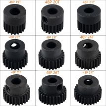 48p 5mm 16t 17t 18t 19t 20t 22t 24t 25t 28t Schwarz Stahl Metall Ritzel motor Getriebe Für 1/10 Axial Scx10 Rc Modell Auto Motor Teile