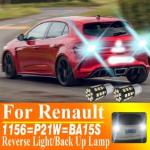 2pcs P21W LED Reverse Light Back Up Lamp 1156 BA15S Bulb For Renault Megane 2 3 Scenic Clio Grand Scenic Captur Kangoo Duster