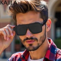 Übergroße quadratische Punk-Sonnenbrille für Männer und Frauen, großer Rahmen, 2025, Luxusmarke, Schild-Sonnenbrille, männlich, winddicht, Brillen im Freien, UV400